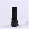 Miss Elastic Wedge Sock Boot - Black